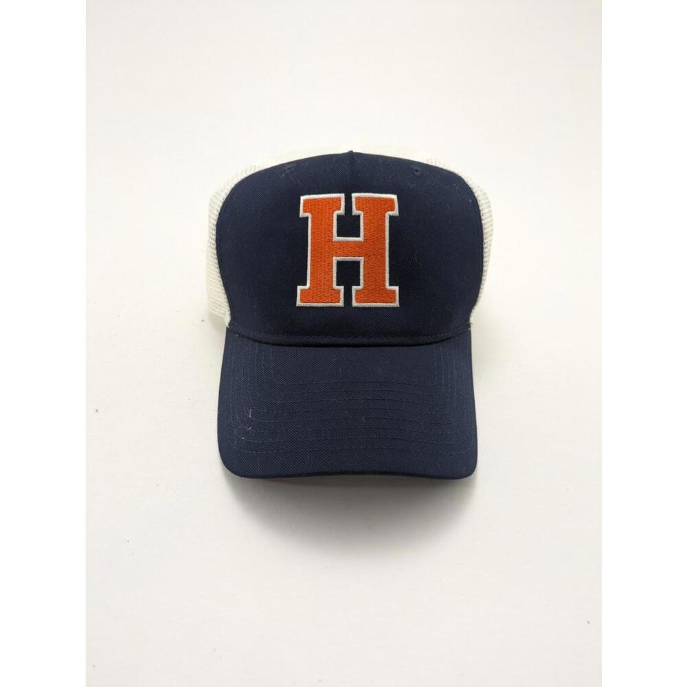 Mens Nike NCAA University Of Illinois Orange "H" Blue White Mesh Snapback Hat
